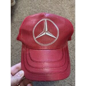 Mercedes Benz Vintage Red Baseball Hat SnapBack Trucker